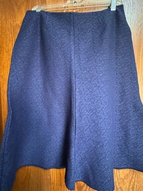 CAbi Navy Textured A-Line Flared Skirt